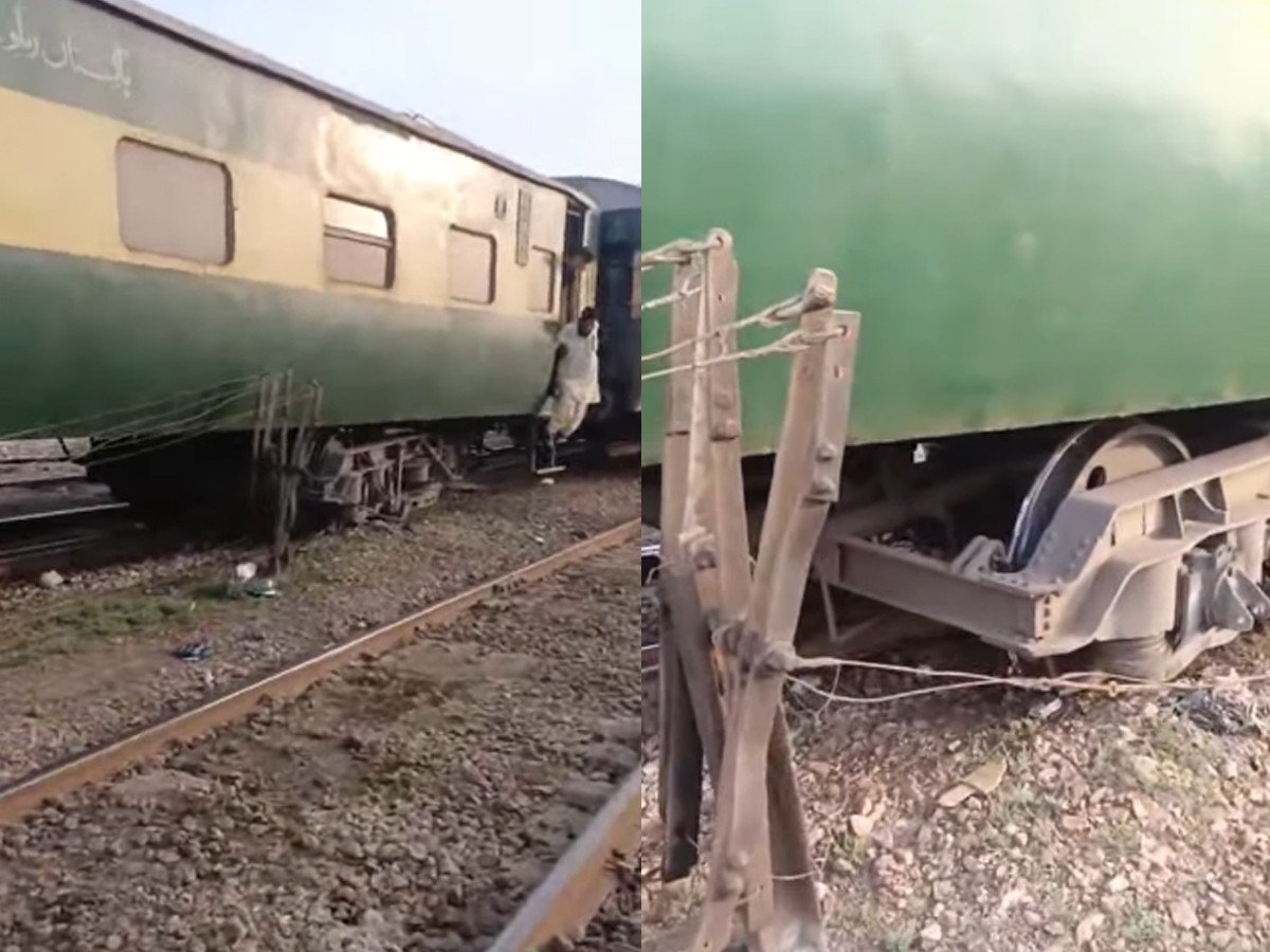 گجرات میں چناب ایکسپریس آہلہ شریف کے قریب حادثے سے دوچار، ٹریکٹر تباہ