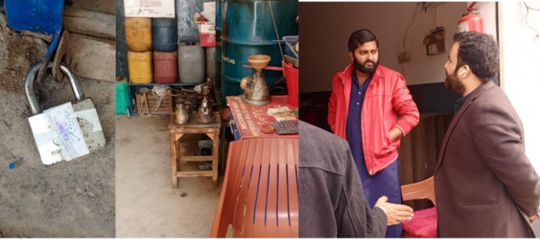 گجرات میں اسسٹنٹ کمشنر نے جلالپور جٹاں میں دو غیر قانونی پٹرول ایجنسیاں سیل کر دیں