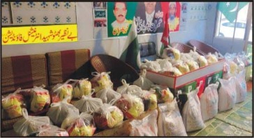 بھیرہ میں بے نظیر بھٹو شہید انٹرنیشنل فاؤنڈیشن کی جانب سے 45 مستحق خاندانوں میں راشن تقسیم