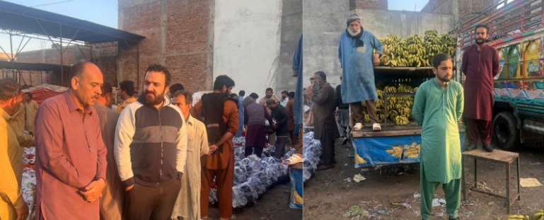 اسسٹنٹ کمشنر گجرات کا سبزی و فروٹ منڈی کا دورہ، نیلامی کے عمل کی نگرانی