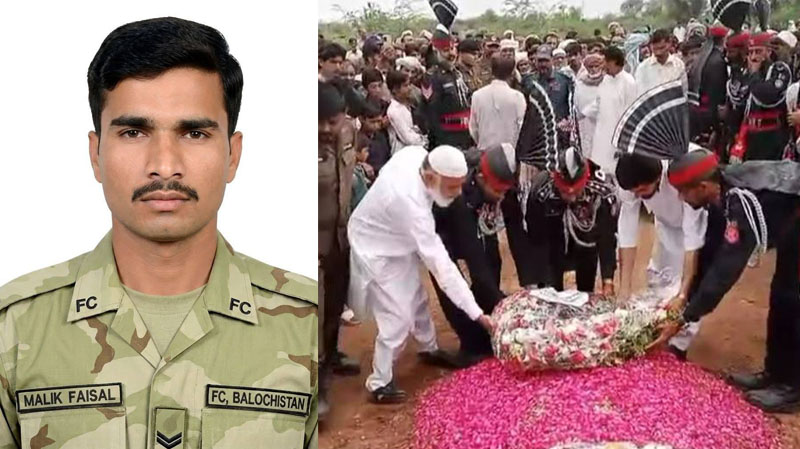 جہلم :کوئٹہ میں شہید ہونے والے پنڈدادنخان کے بہادر سپوت کندوال میں فوجی اعزاز کیساتھ سپرد خاک