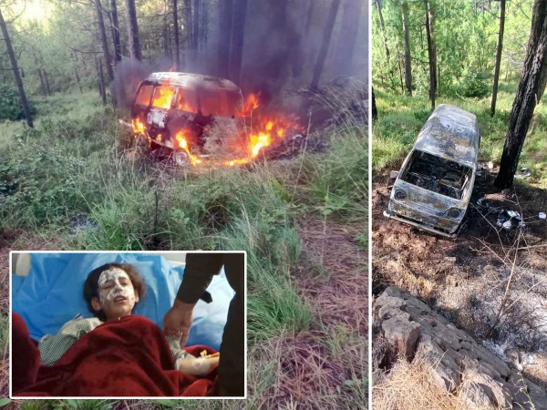 مری میں سکول وین کھائی میں جاگری، حادثے کے بعد آگ لگنے سے 11 بچے جھلس گئے