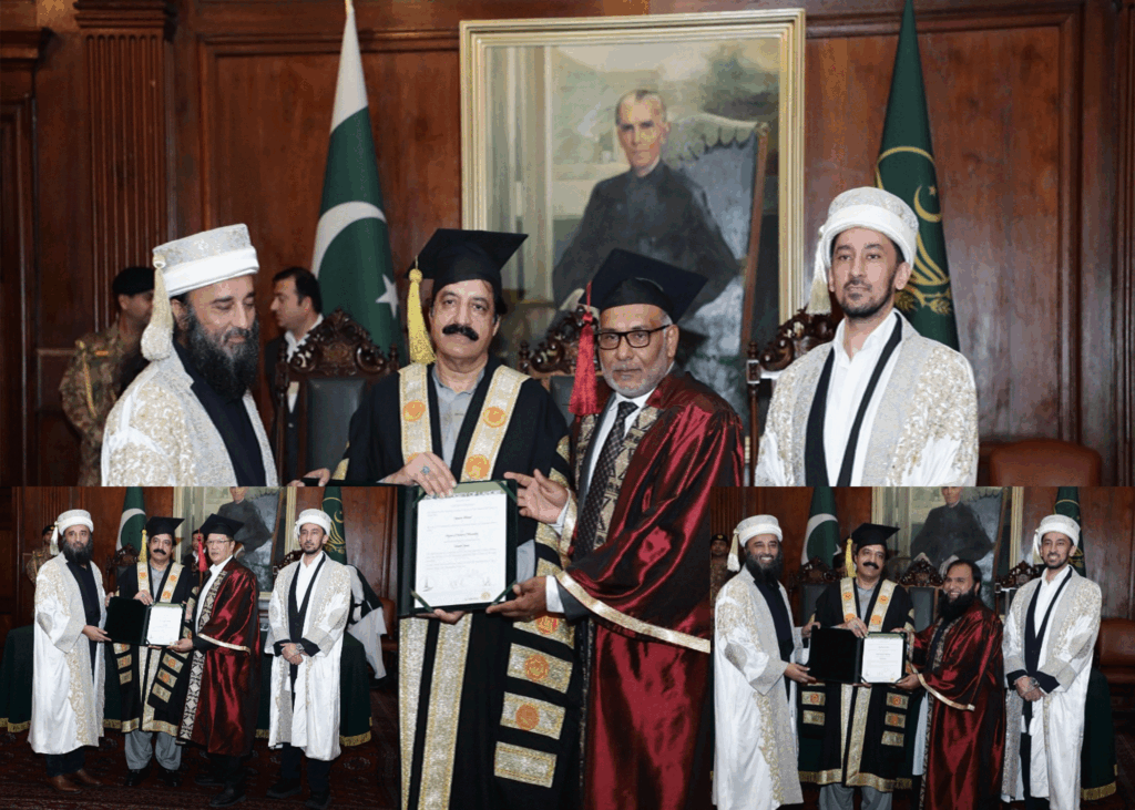 گورنر پنجاب نے تین شخصیات کو اعزازی ڈاکٹریٹ سے نواز دیا